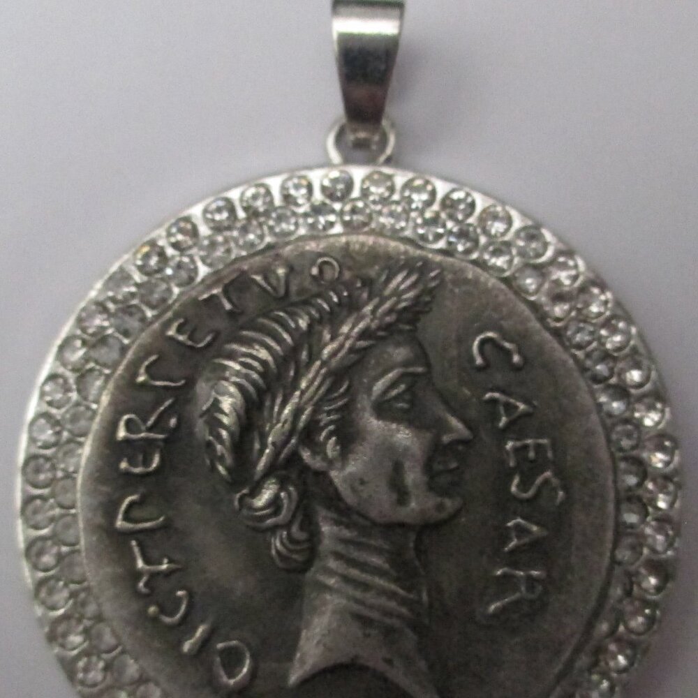 NEW-Antique High Relief Ancient Roman Julius Caesar Coin/Pendant
